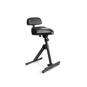 FM SEAT1 BR Height Adjustable Stool with Foot and Backrest